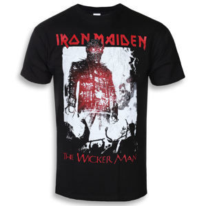 Tričko metal ROCK OFF Iron Maiden The Wicker Man Smoke Čierna L
