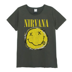 Tričko metal AMPLIFIED Nirvana Worn Out Smiley Čierna XL