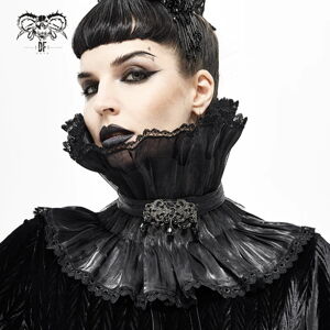 obojok DEVIL FASHION - Fleeting Glance Gothic Pleated High Collar - Black - AS07601