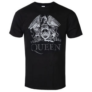 Tričko metal ROCK OFF Queen Crest Logo Čierna