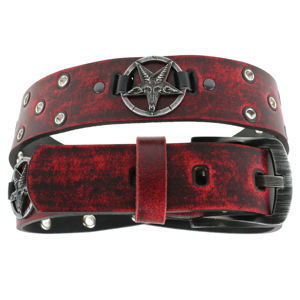 opasok s kovom Leather & Steel Fashion red