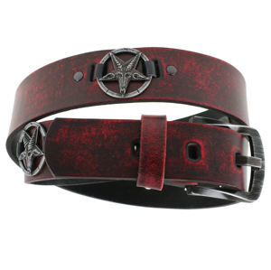 opasok s kovom Leather & Steel Fashion red 120