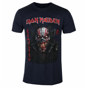 tričko pánske Iron Maiden - Senjutsu Back Cover Vertical Logo - NAVY - ROCK OFF - IMTEE133MN