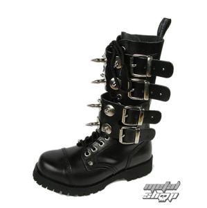 topánky kožené BOOTS & BRACES Scare 4-buckles Čierna 37