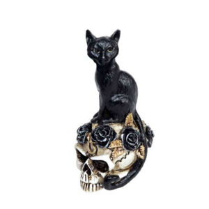 dekorácia ALCHEMY GOTHIC - Cat / Skull - VM3 ALCHEMY GOTHIC
