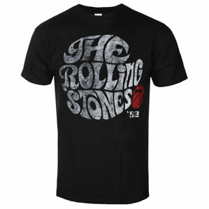 Tričko metal ROCK OFF Rolling Stones Swirl Logo '82 Čierna