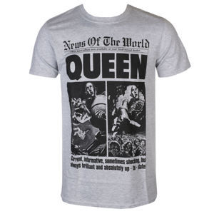 Tričko metal ROCK OFF Queen News Of The World 40th Front Page Čierna