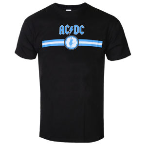 Tričko metal ROCK OFF AC-DC Blue Logo & Stripe Čierna