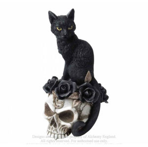 dekorácia ALCHEMY GOTHIC - Black Cat & Skull - V71 ALCHEMY GOTHIC