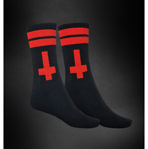 ponožky HYRAW - BLACK / RED CROSS - SCKS-CRSS-WH