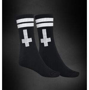 ponožky HYRAW - BLACK /WHITE CROSS - SCKS-CRSS-RD