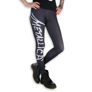 nohavice dámske (legíny) - Metallica - Logo - Black/White - MET1001