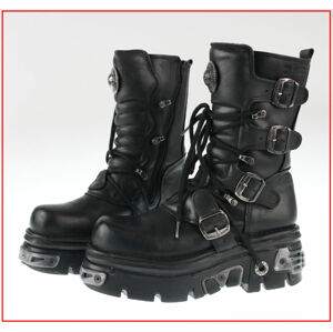 topánky New rock - Basic Boots (373-S4) Black - POŠKODENÉ - MY252