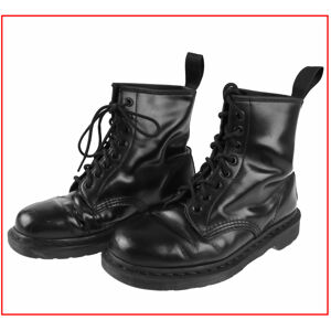 topánky Dr. Martens 8 dierkové - DM 1460 MONO BLACK SMOOTH - POŠKODENÉ - MY482