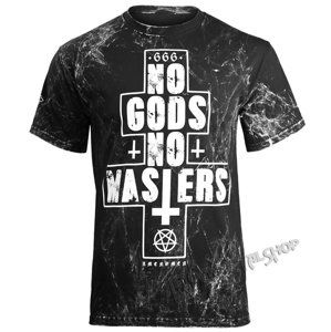 tričko hardcore AMENOMEN NO GODS NO MASTERS Čierna
