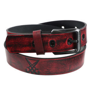 opasok s kovom Leather & Steel Fashion red 100