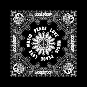 šatka WOODSTOCK - PEACE LOVE MUSIC - RAZAMATAZ - B063