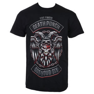 Tričko metal ROCK OFF Five Finger Death Punch Biker Badge Čierna XXL