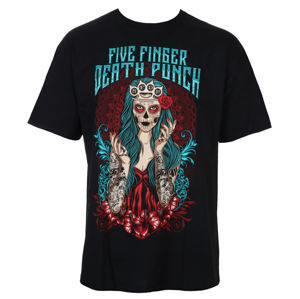 Tričko metal ROCK OFF Five Finger Death Punch Lady Muerta Čierna XL