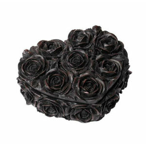 dekorácie (krabička) ALCHEMY GOTHIC - Rose Heart - Black - SA19