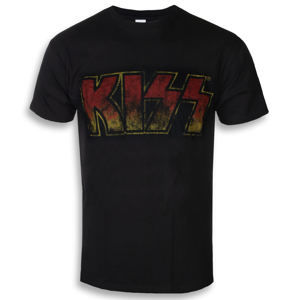 Tričko metal ROCK OFF Kiss Classic Logo Čierna XL
