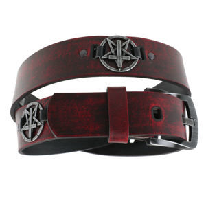opasok s kovom Leather & Steel Fashion red 120