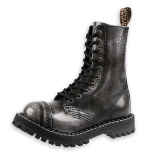 topánky kožené STEEL Čierna sivá biela 41