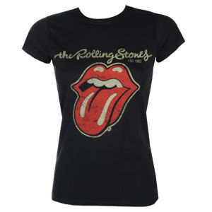 Tričko metal ROCK OFF Rolling Stones Plastered Čierna