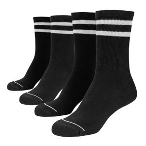ponožky (set 2 páry) URBAN CLASSICS - 2-Tone College 2-Pack - black/white - TB1882 43-46