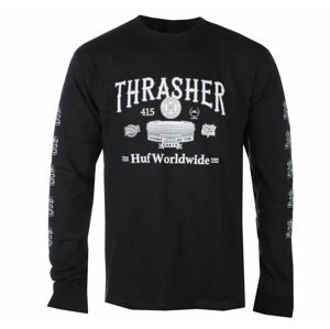 tričko pánske s dlhým rukávom HUF x THRASHER - Monteray - black - ts01918-black