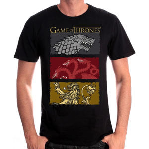 tričko filmové LEGEND Game of thrones THE HOUSES OF THE KING Čierna XXL
