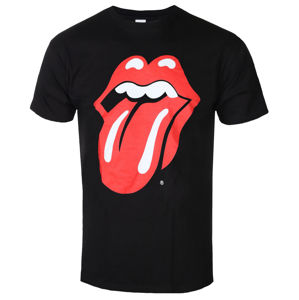 Tričko metal ROCK OFF Rolling Stones Classic Tongue Čierna