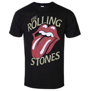 Tričko metal ROCK OFF Rolling Stones Vtge Typeface Čierna L