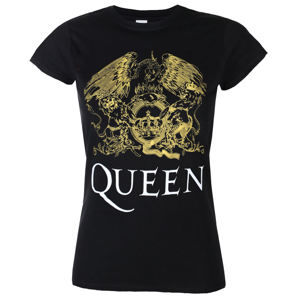 Tričko metal ROCK OFF Queen Crest Čierna M