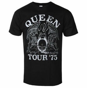 Tričko metal ROCK OFF Queen Tour '75 BL ECO Čierna