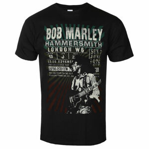 Tričko metal ROCK OFF Bob Marley Hammersmith '76 Čierna L