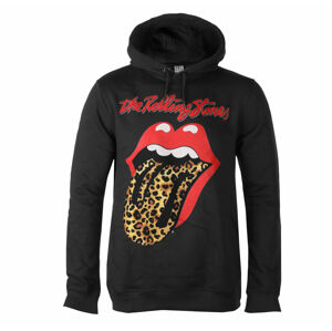 mikina s kapucňou AMPLIFIED Rolling Stones LEOPARD TONGUE Čierna