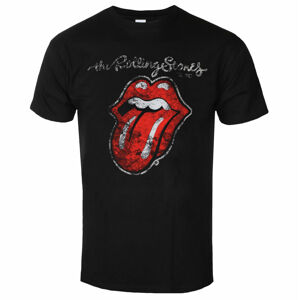 Tričko metal ROCK OFF Rolling Stones Plastered Tongue Čierna