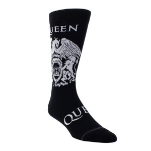 ponožky QUEEN - WHITE CREST CREW - BLACK - PERRI´S SOCKS - QUC105-001