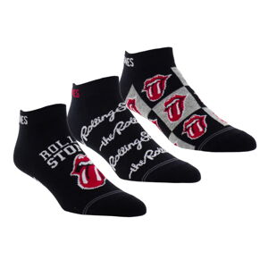 ponožky (set 3 párov) THE ROLLING STONES - COLLEGIATE TONGUES - BLACK - PERRI´S SOCKS - RSC470-001